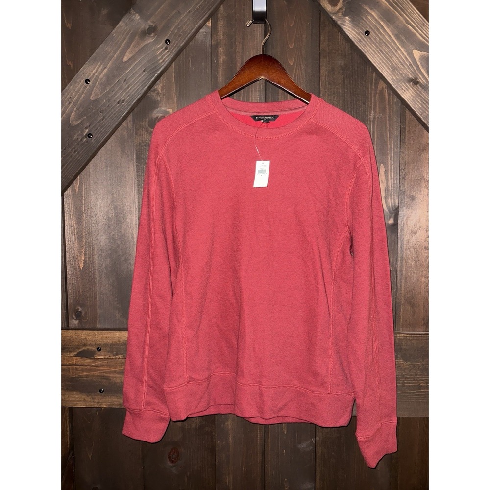 Banana Republic‎ NEW Waffle Knit Thermal Men's S Crewneck Long Sleeve Rust